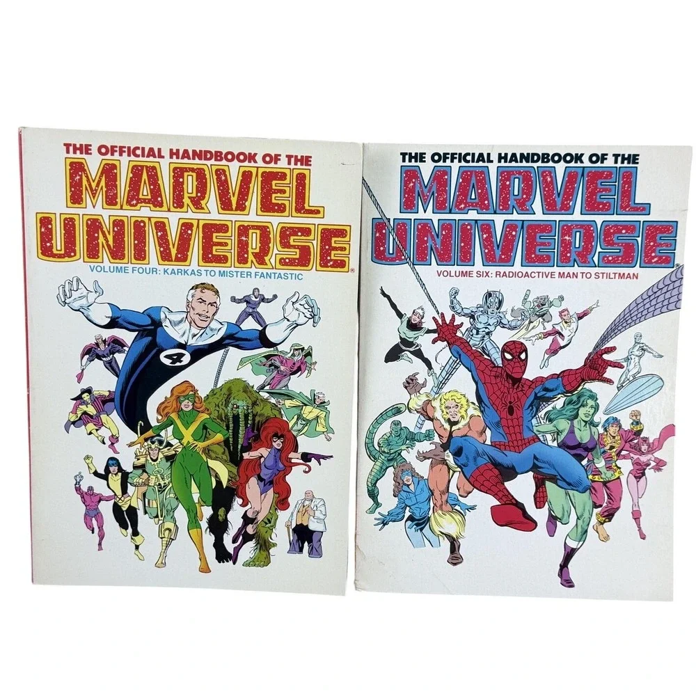 THE OFFICIAL HANDBOOK OF THE MARVEL‎ UNIVERSE Vol 4 & 6 Marvel White Paperback